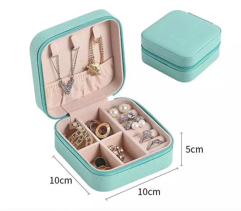 Mini Portable Leather Square Jewellery/Cosmetic Box